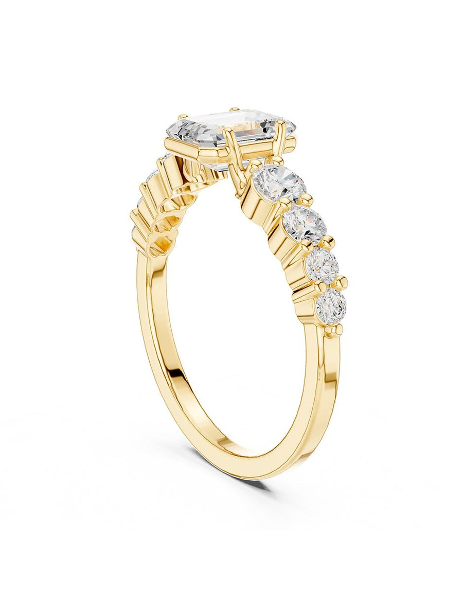 Anillo de compromiso - piedras laterales - AMORE294-EM-LG