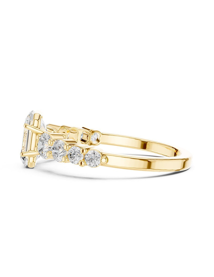 Anillo de compromiso - piedras laterales - AMORE294-EM-LG