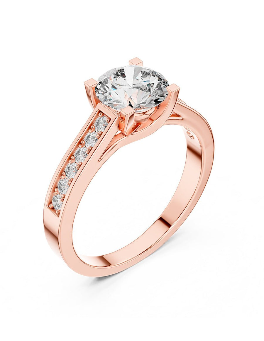 Anillo de compromiso - piedras laterales - AMORE295-RD-LG