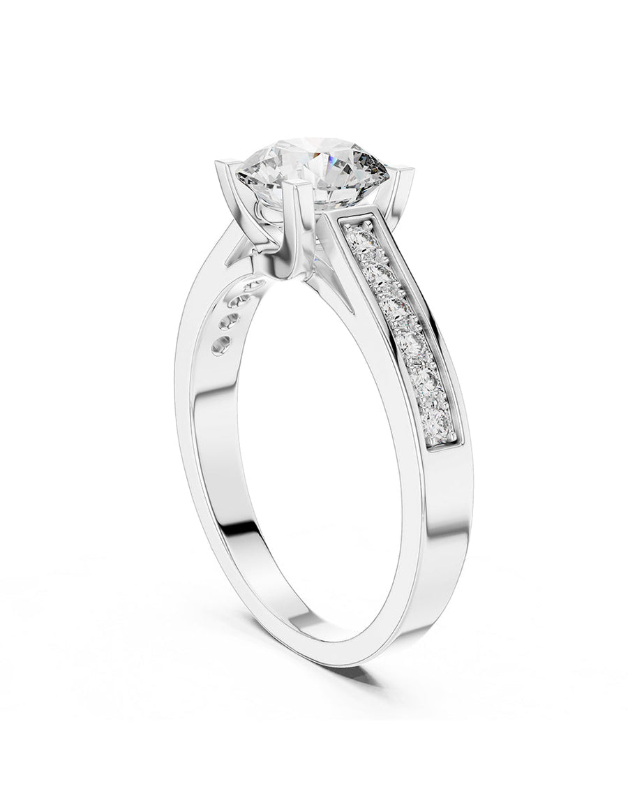 Anillo de compromiso - piedras laterales - AMORE295-RD-LG