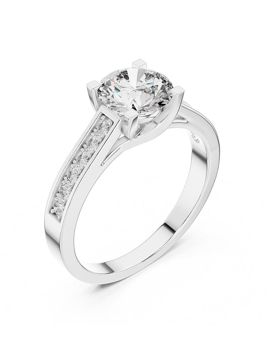 Anillo de compromiso - piedras laterales - AMORE295-RD-LG