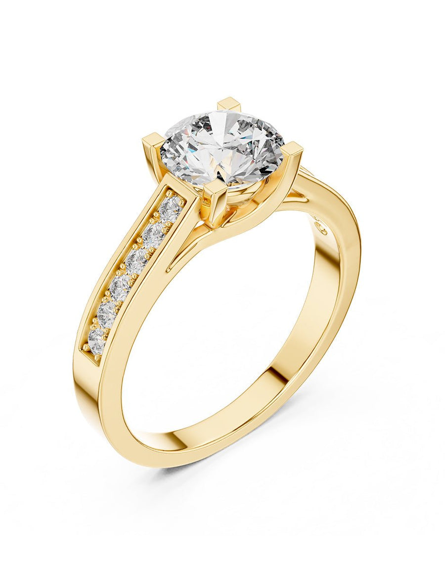 Anillo de compromiso - piedras laterales - AMORE295-RD-LG