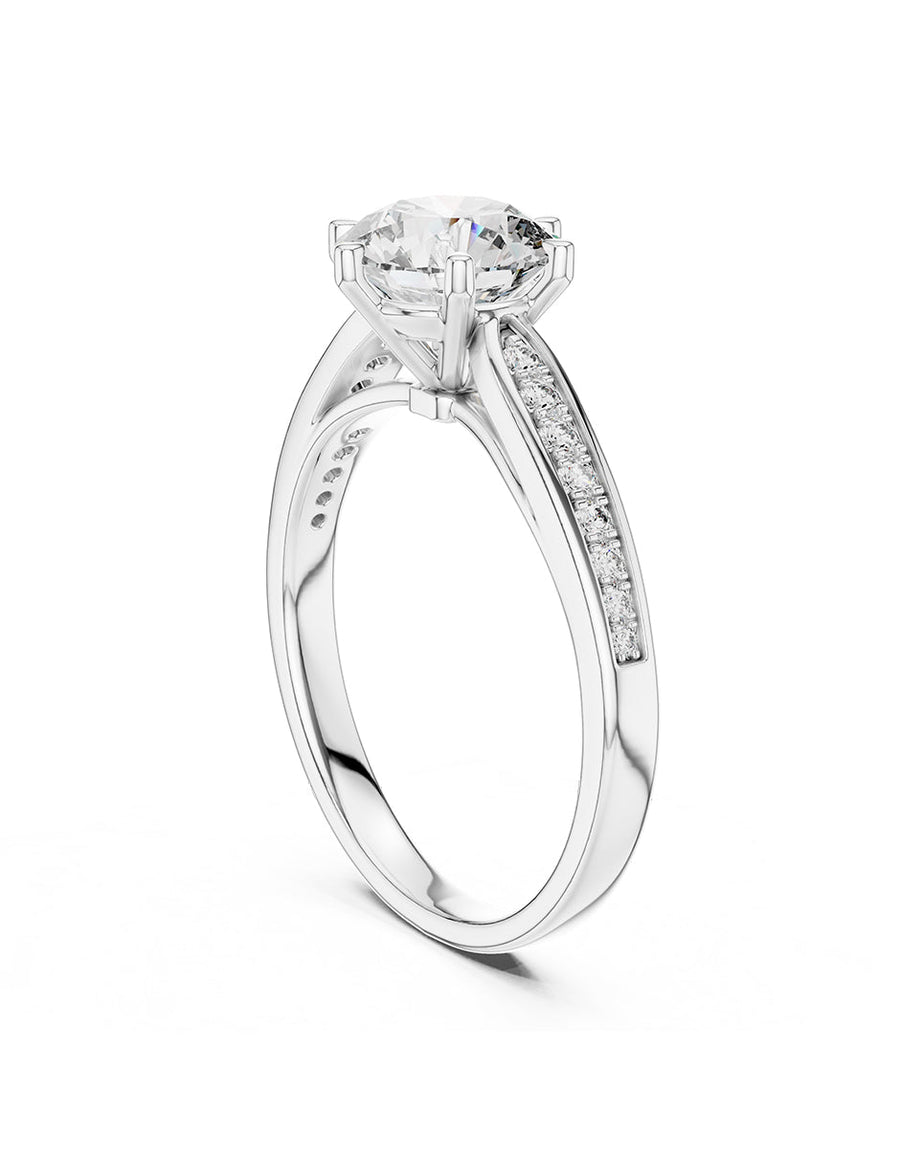 Anillo de compromiso - piedras laterales - AMORE296-RD-LG