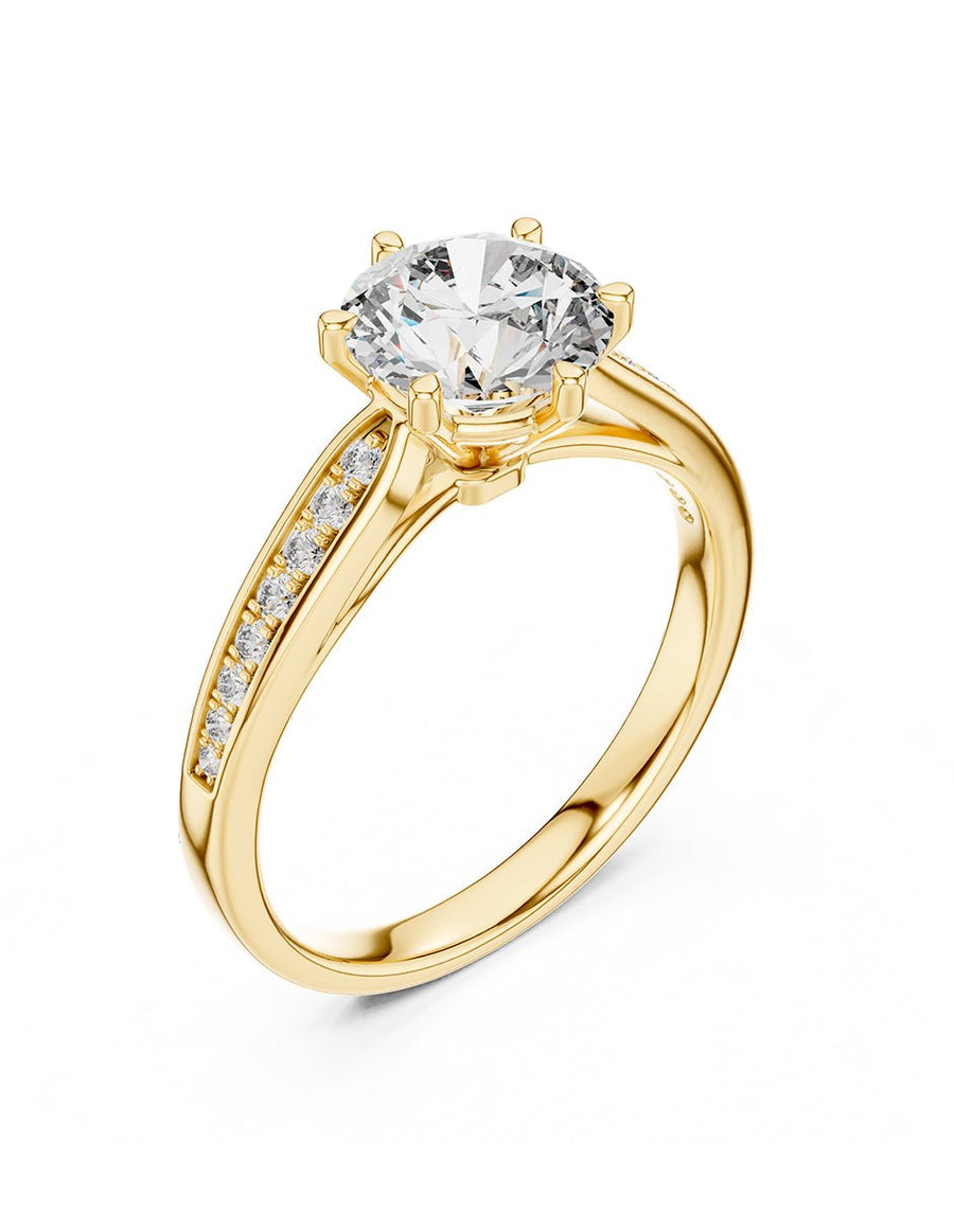 Anillo de compromiso - piedras laterales - AMORE296-RD-LG