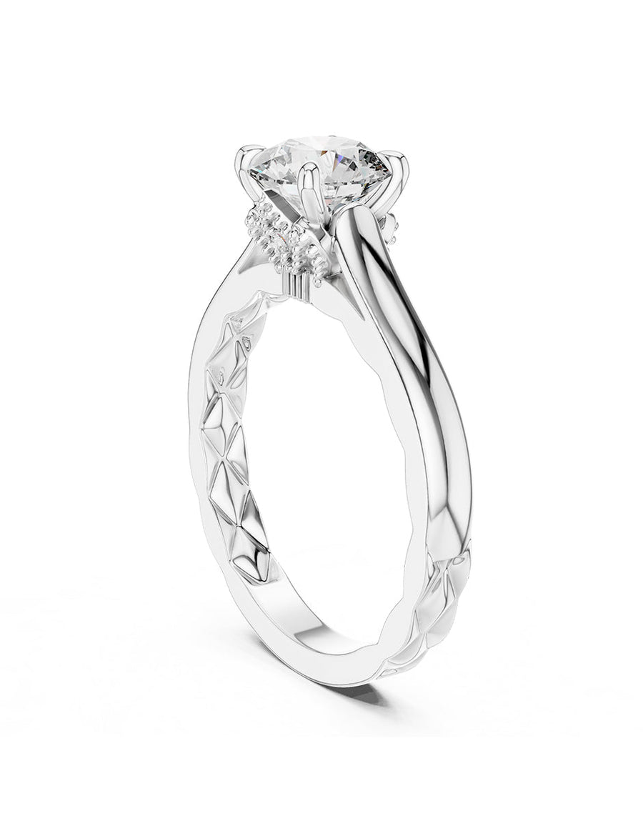 Anillo de compromiso - piedras laterales - AMORE297-RD-LG
