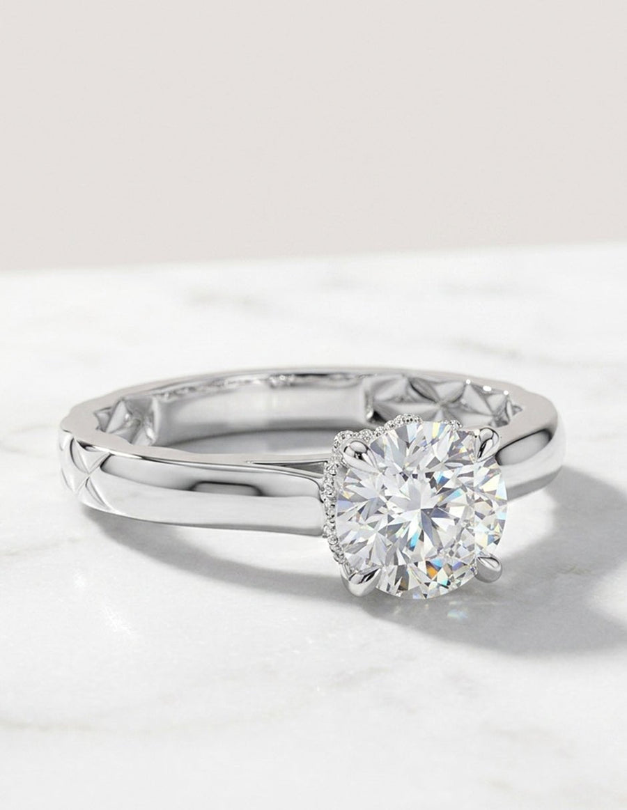 Anillo de compromiso - piedras laterales - AMORE297-RD-LG