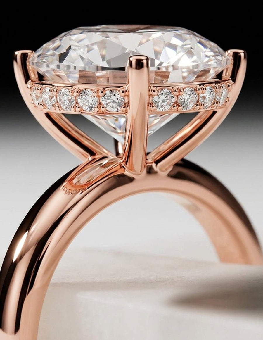 Anillo de compromiso - piedras laterales - AMORE298-RD-LG