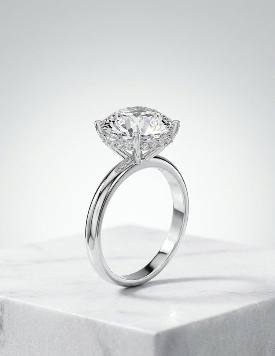 Montura para personalizar - piedras laterales - AMORE298-RD