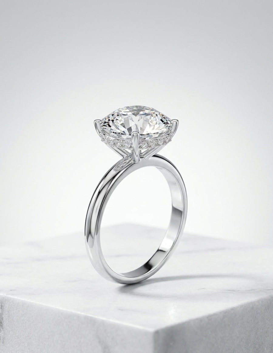 Anillo de compromiso - piedras laterales - AMORE298-RD-LG