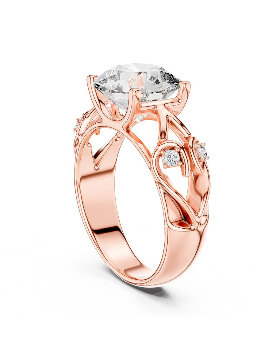 Anillo de compromiso - piedras laterales - AMORE299-RD-LG