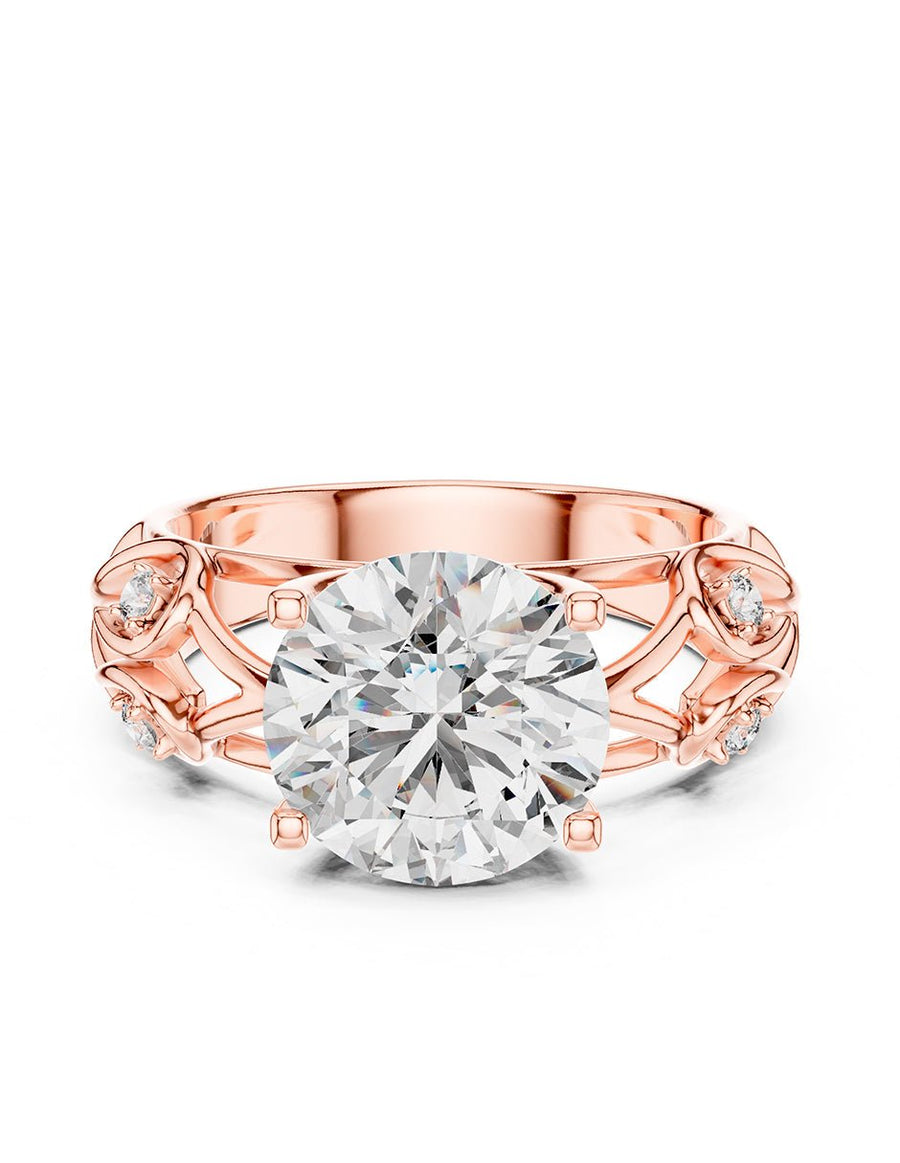 Anillo de compromiso - piedras laterales - AMORE299-RD-LG