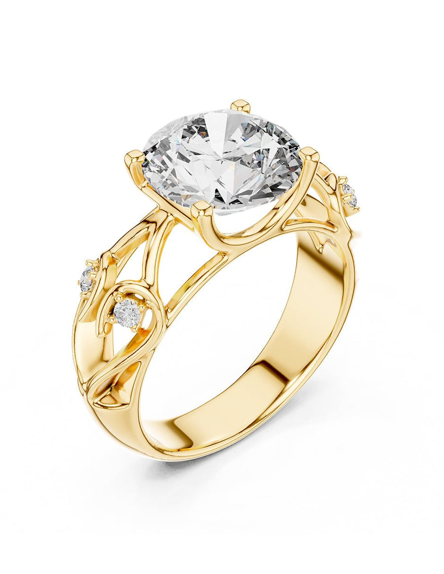 Anillo de compromiso - piedras laterales - AMORE299-RD-LG