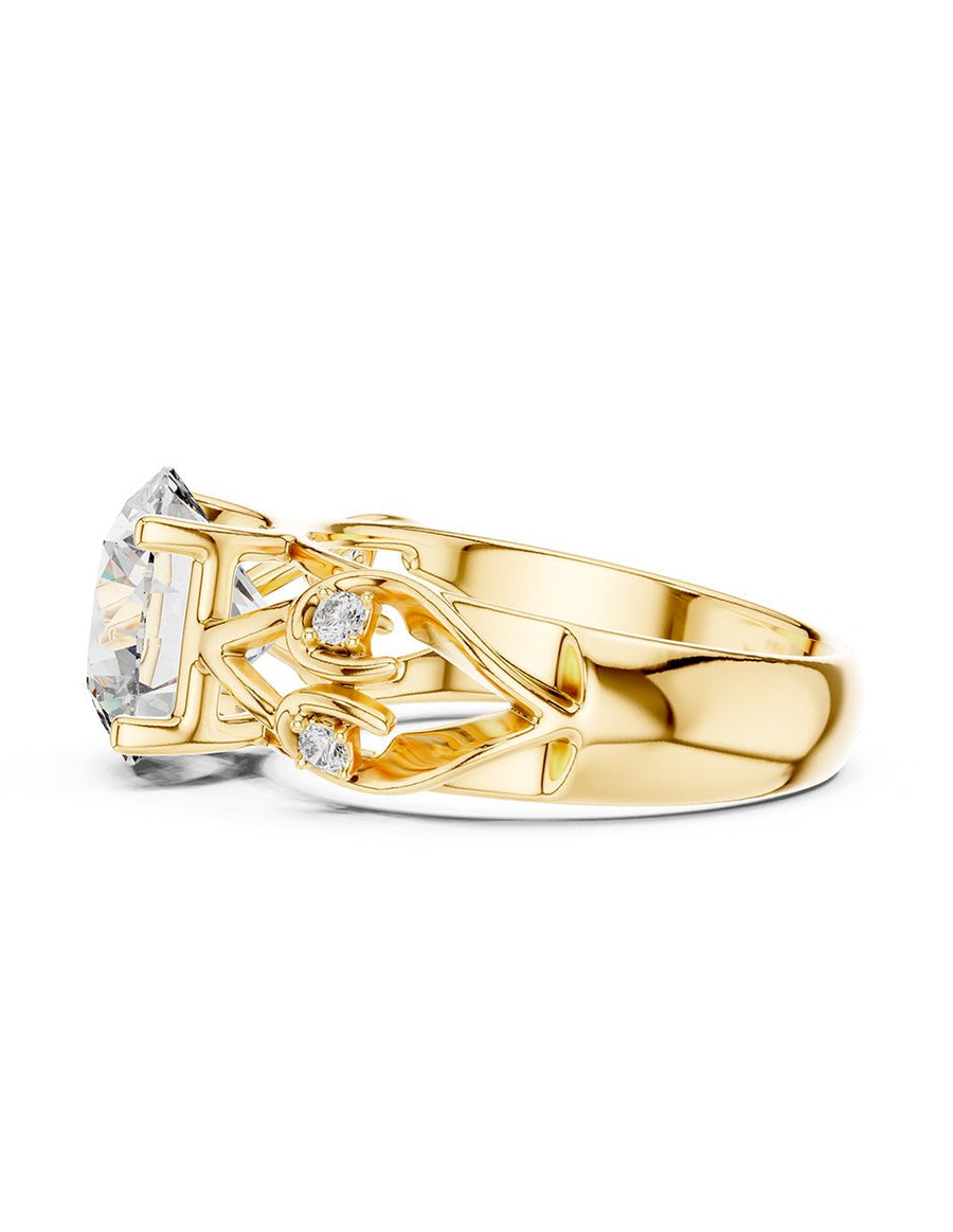 Anillo de compromiso - piedras laterales - AMORE299-RD-LG