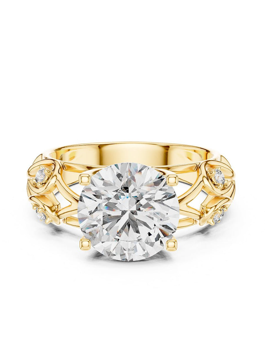 Anillo de compromiso - piedras laterales - AMORE299-RD-LG