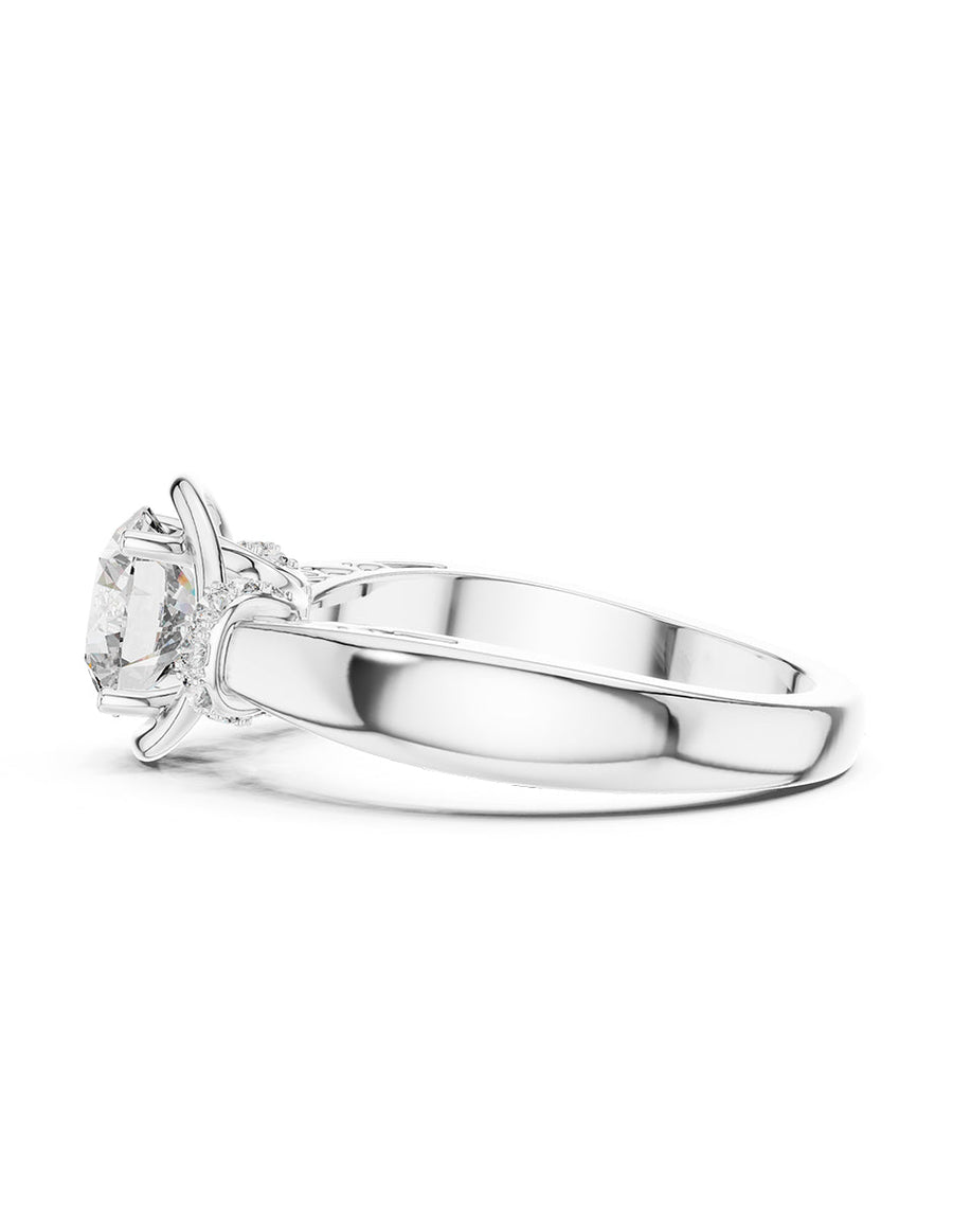 Anillo de compromiso - piedras laterales - AMORE300-RD-LG