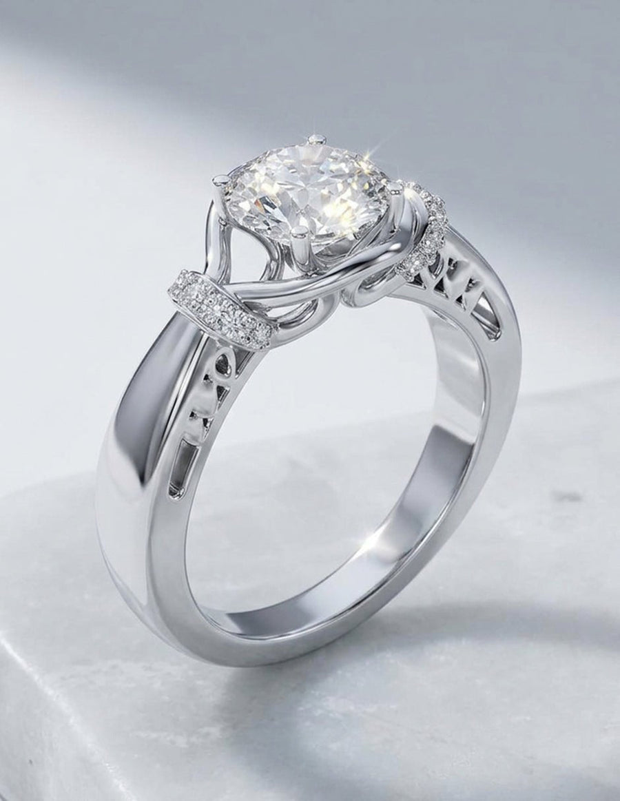 Anillo de compromiso - piedras laterales - AMORE300-RD-LG