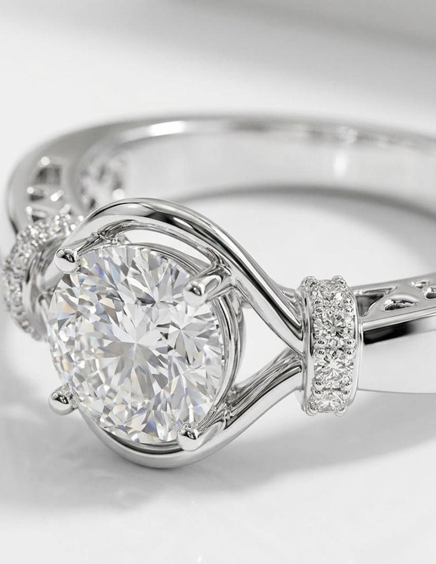 Montura para personalizar - piedras laterales - AMORE300-RD