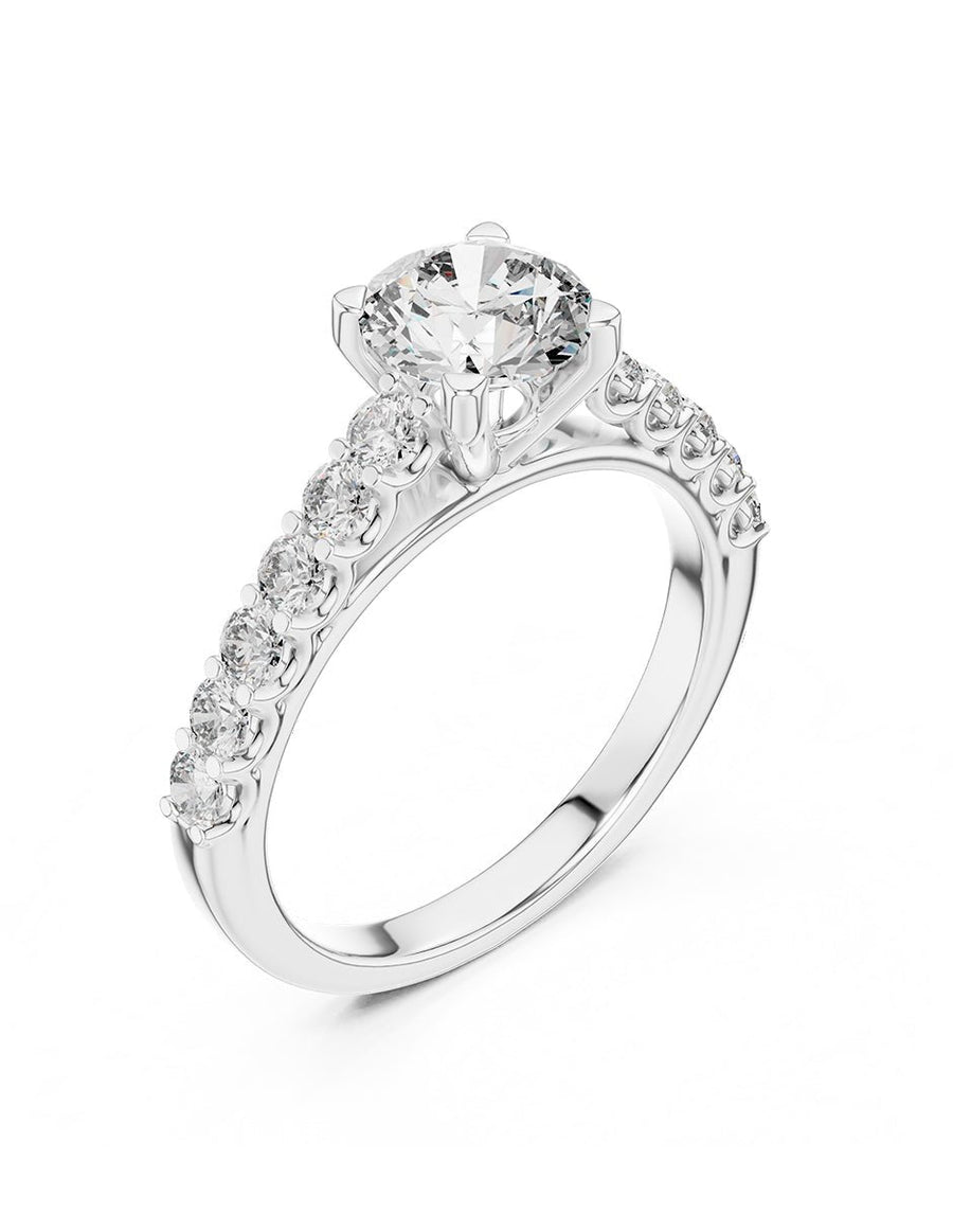 Anillo de compromiso - piedras laterales - AMORE301-RD-LG
