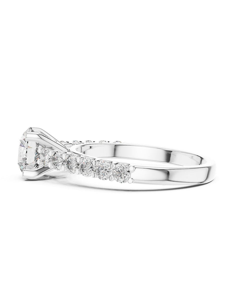 Anillo de compromiso - piedras laterales - AMORE301-RD-LG