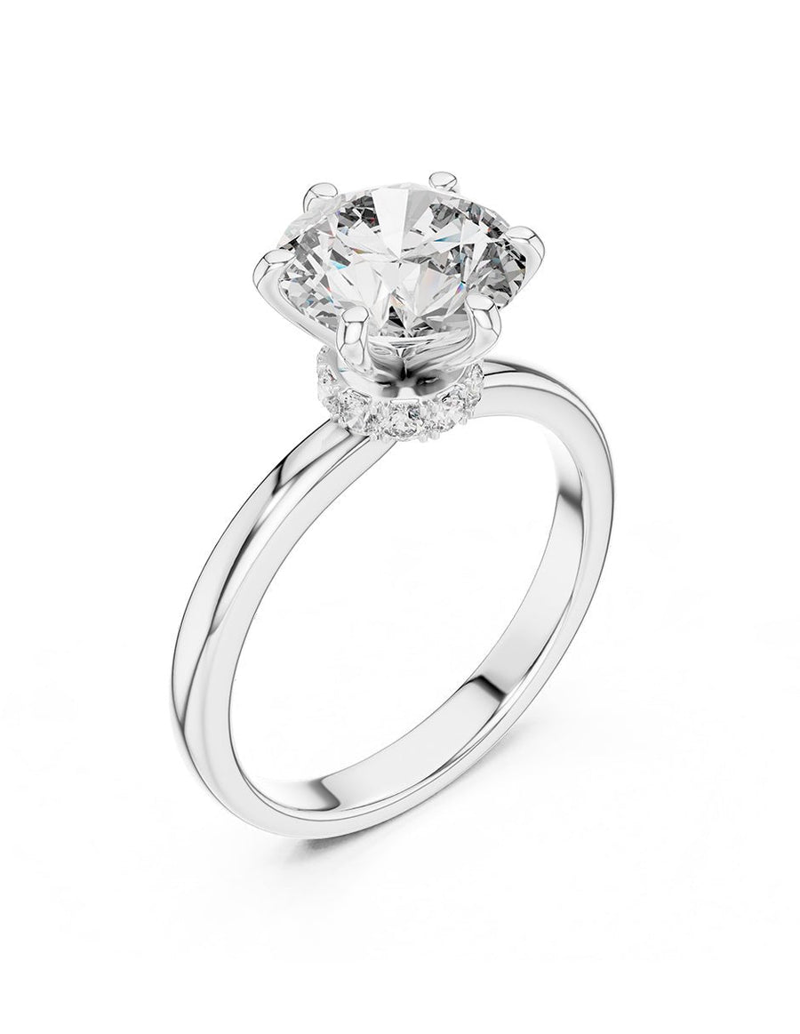 Anillo de compromiso - piedras laterales - AMORE302-RD-LG