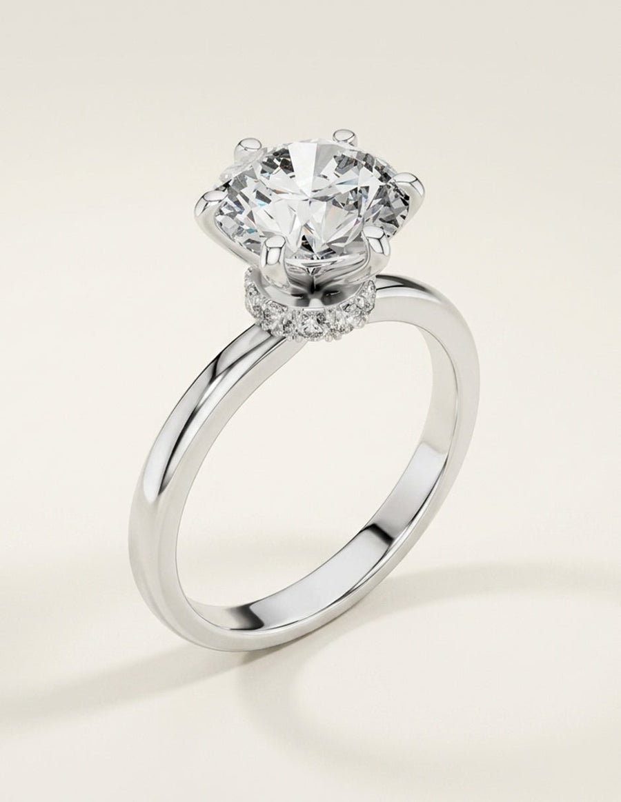 Anillo de compromiso - piedras laterales - AMORE302-RD-LG