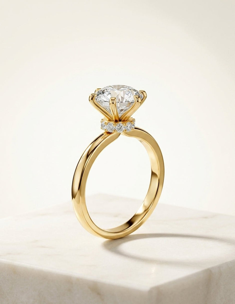 Anillo de compromiso - piedras laterales - AMORE302-RD-LG