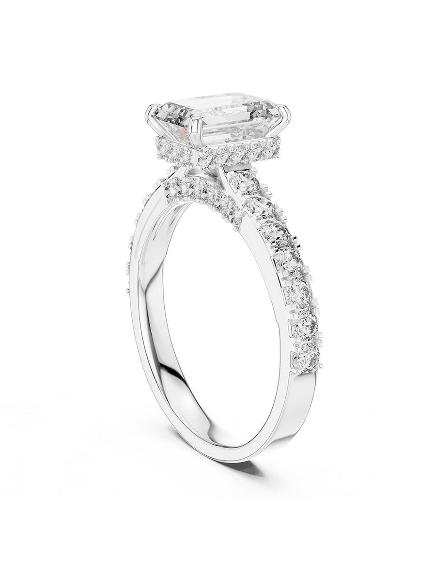 Montura para personalizar - piedras laterales - AMORE303-EM