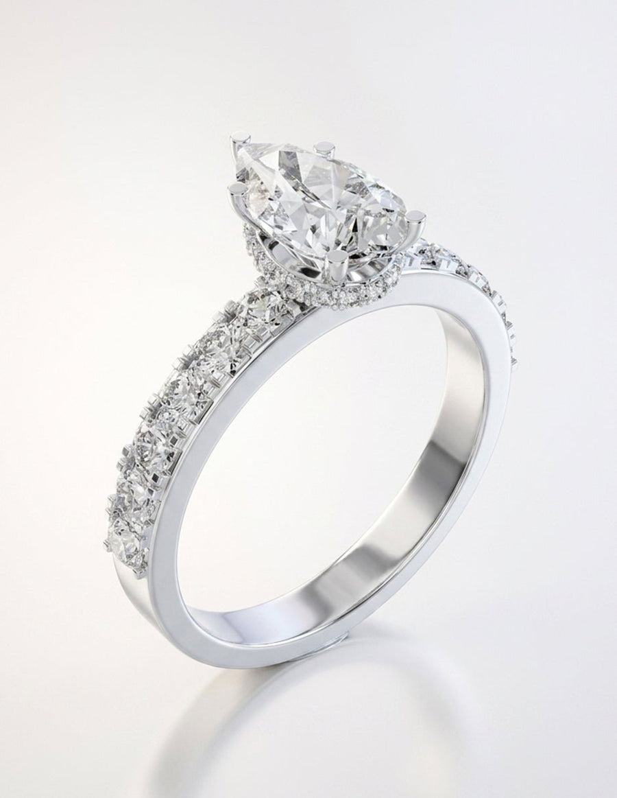 Anillo de compromiso - piedras laterales - AMORE304-PE-LG