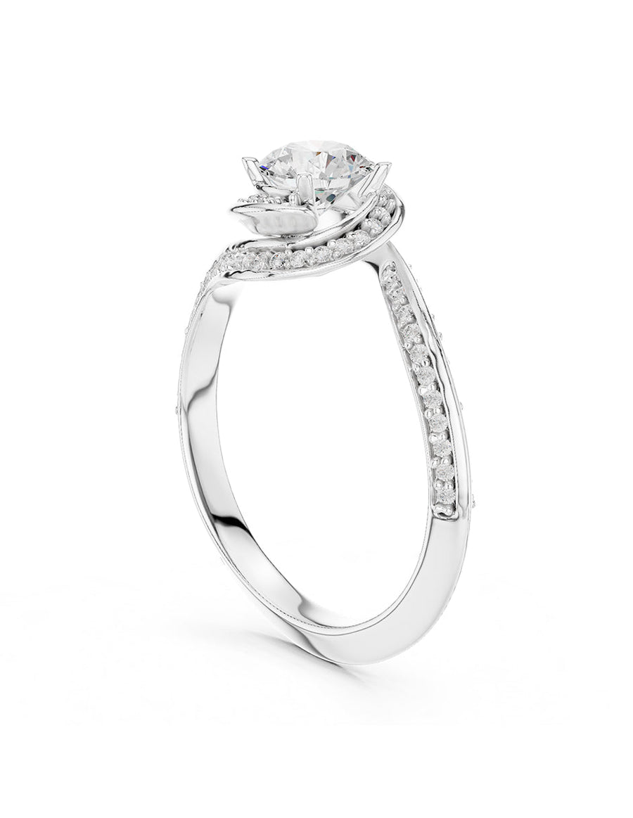 Anillo de compromiso - piedras laterales - AMORE305-RD-LG