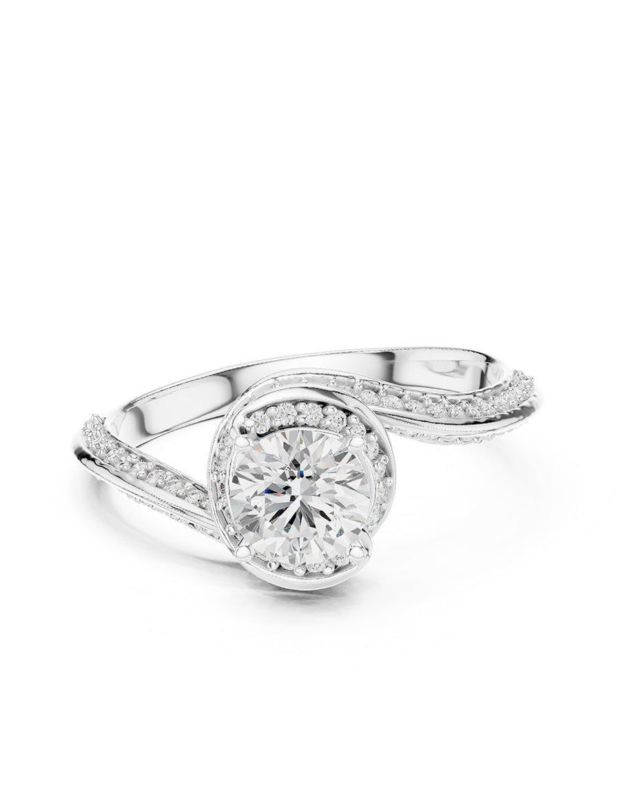 Anillo de compromiso - piedras laterales - AMORE305-RD-LG