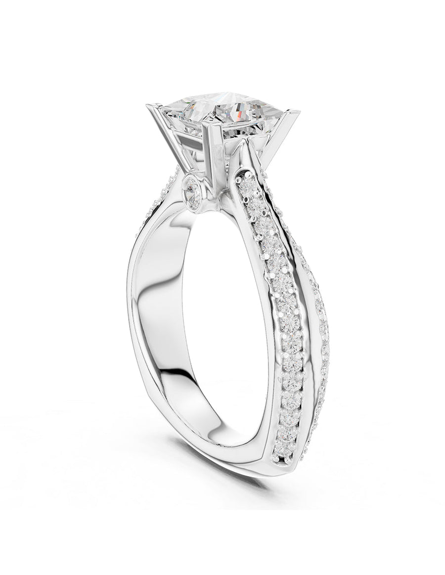 Anillo de compromiso - piedras laterales - AMORE306-PR-LG