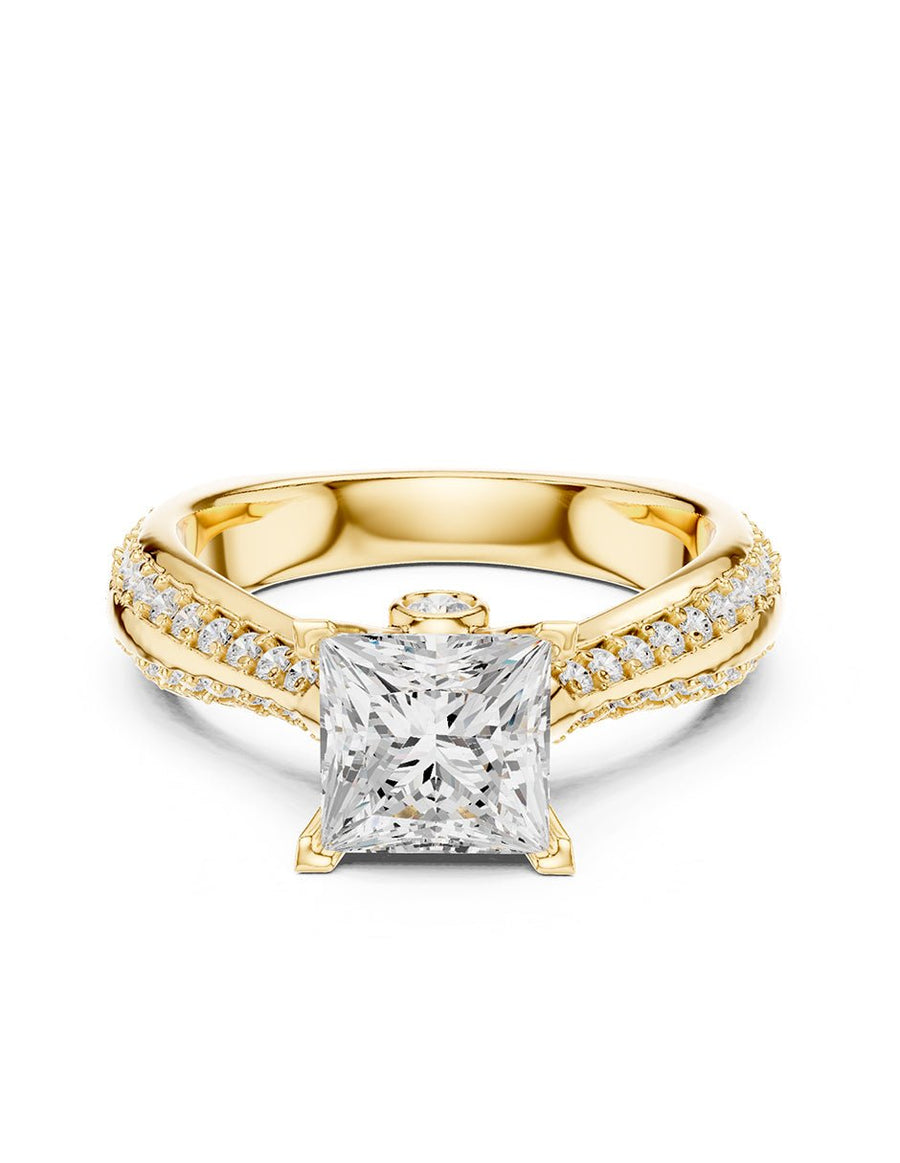 Anillo de compromiso - piedras laterales - AMORE306-PR-LG