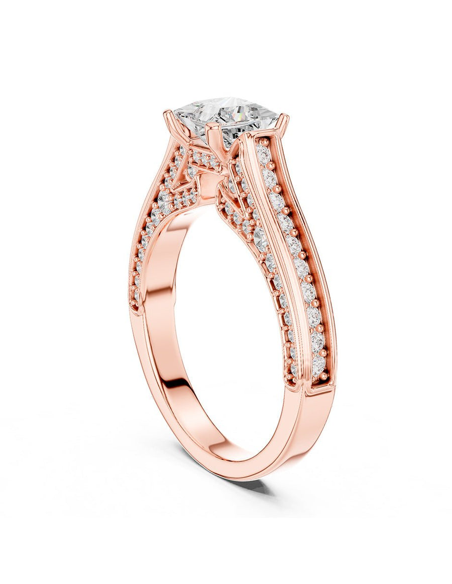 Anillo de compromiso - piedras laterales - AMORE307-PR-LG
