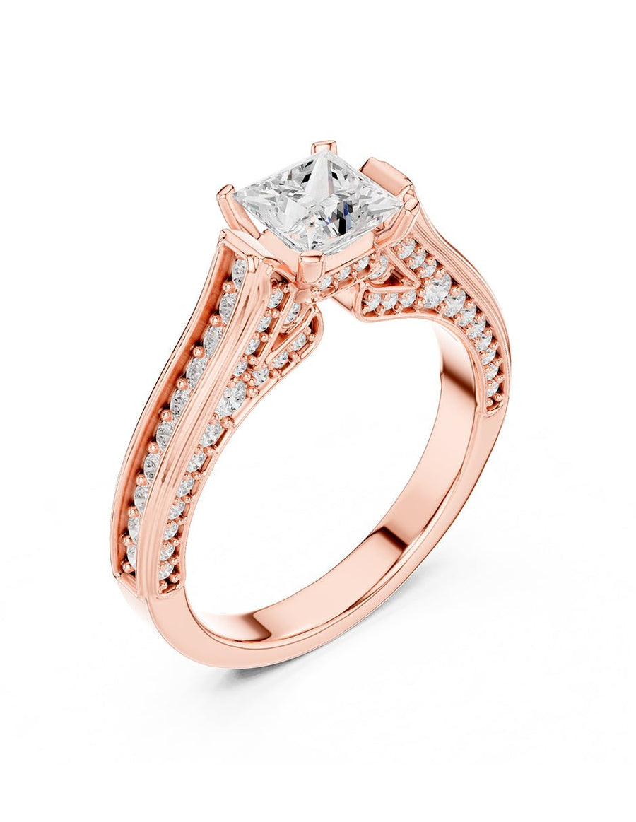 Anillo de compromiso - piedras laterales - AMORE307-PR-LG