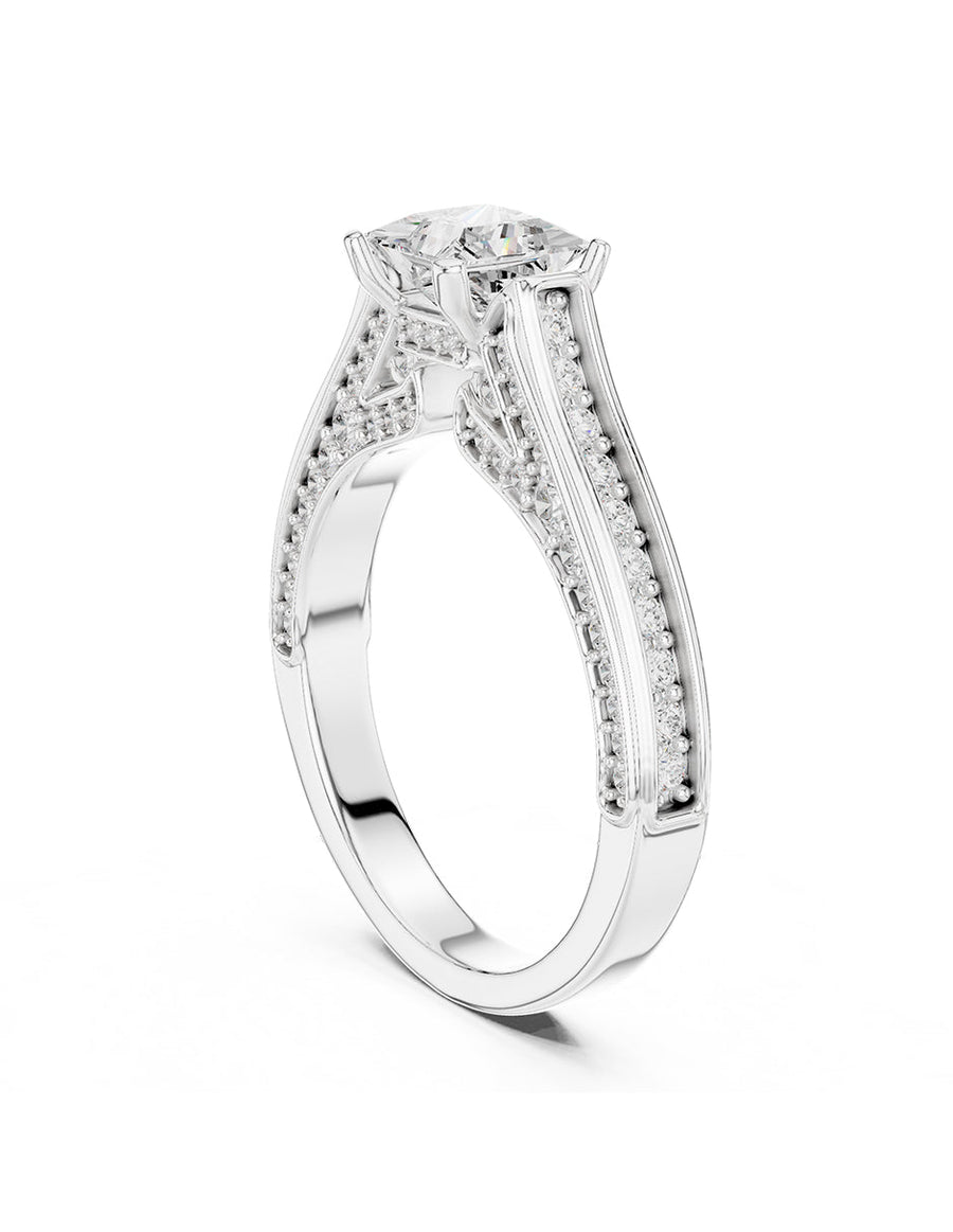 Anillo de compromiso - piedras laterales - AMORE307-PR-LG