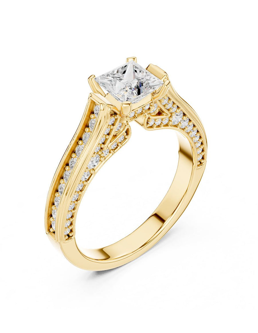 Anillo de compromiso - piedras laterales - AMORE307-PR-LG
