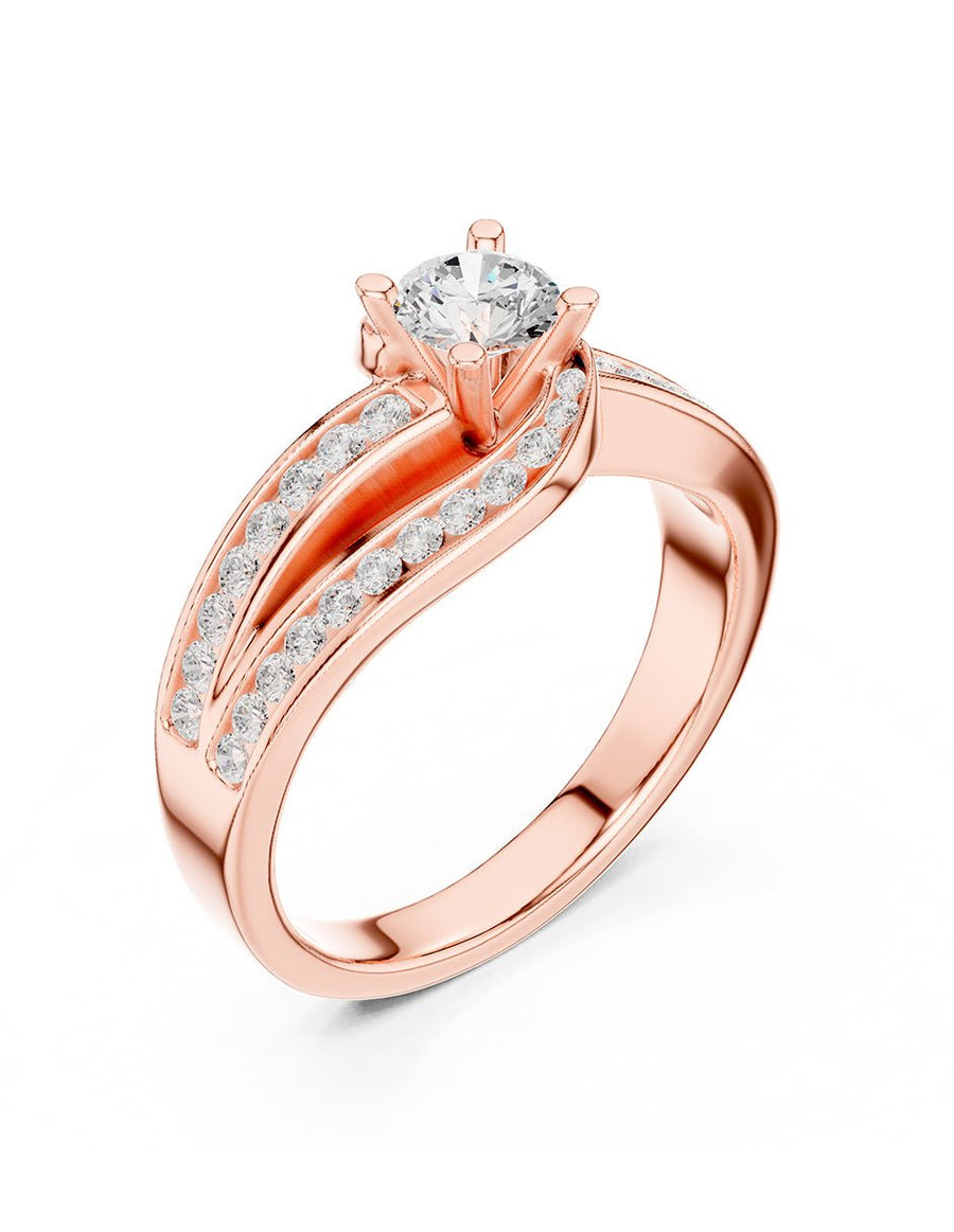 Anillo de compromiso - piedras laterales - AMORE308-RD-LG