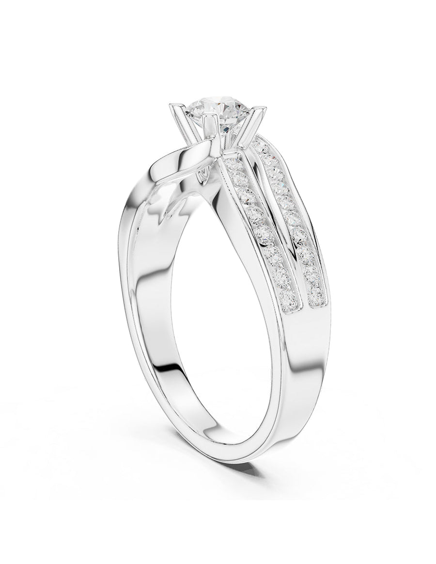 Anillo de compromiso - piedras laterales - AMORE308-RD-LG