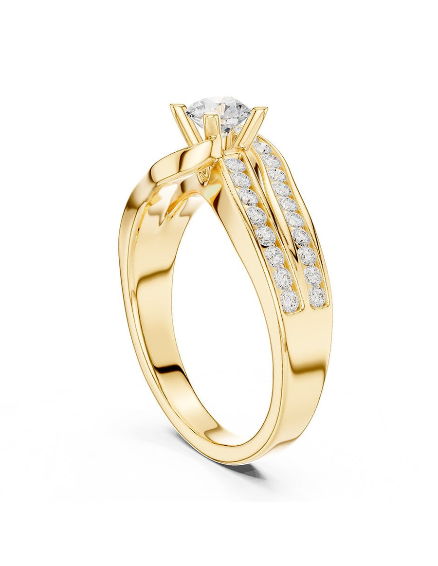 Anillo de compromiso - piedras laterales - AMORE308-RD-LG