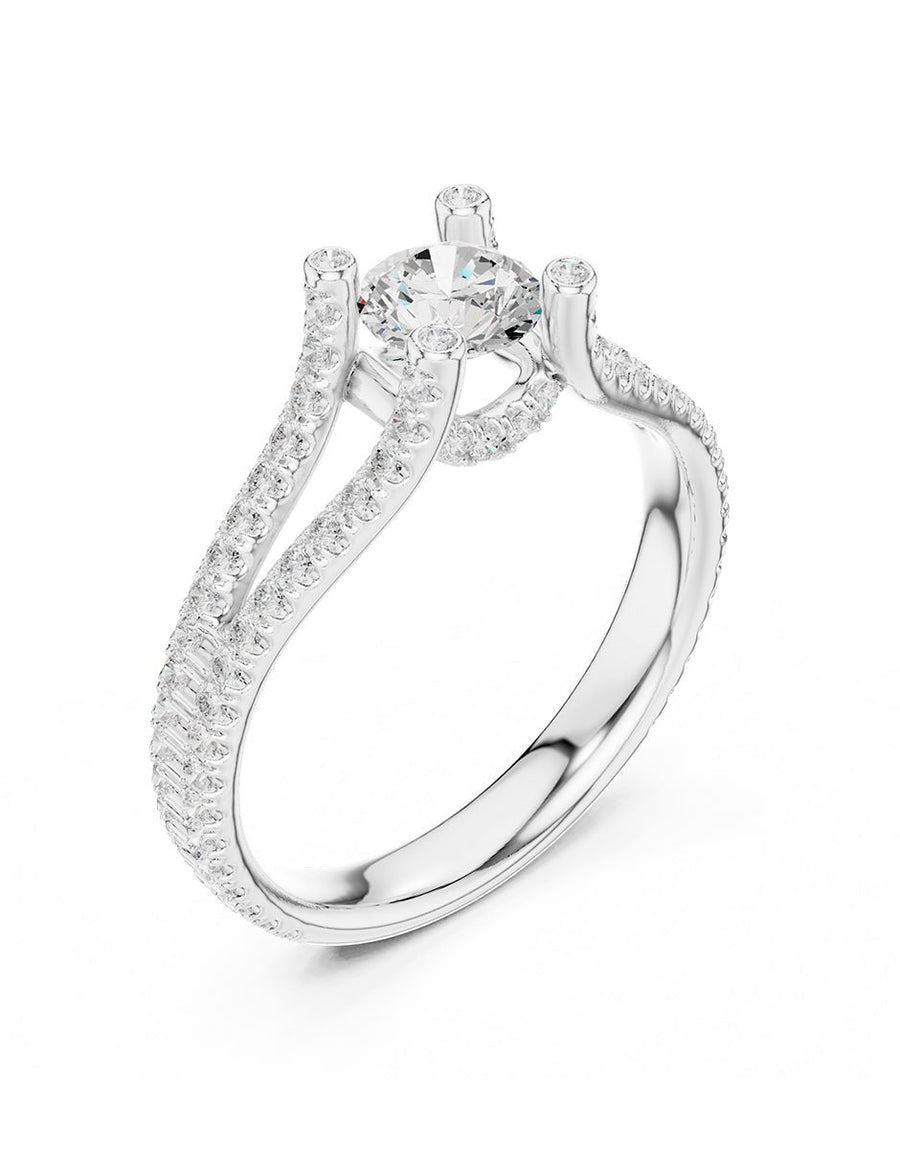 Anillo de compromiso - piedras laterales - AMORE309-RD-LG