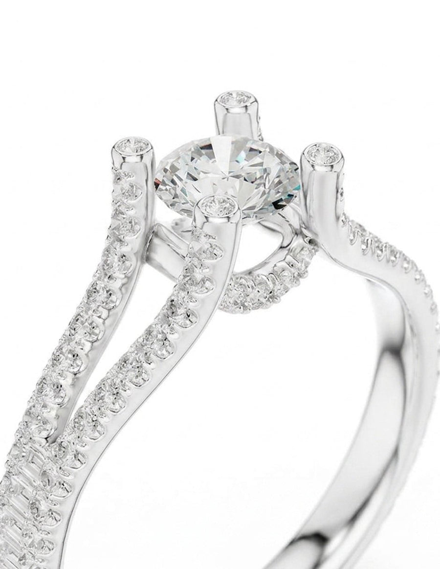 Anillo de compromiso - piedras laterales - AMORE309-RD-LG
