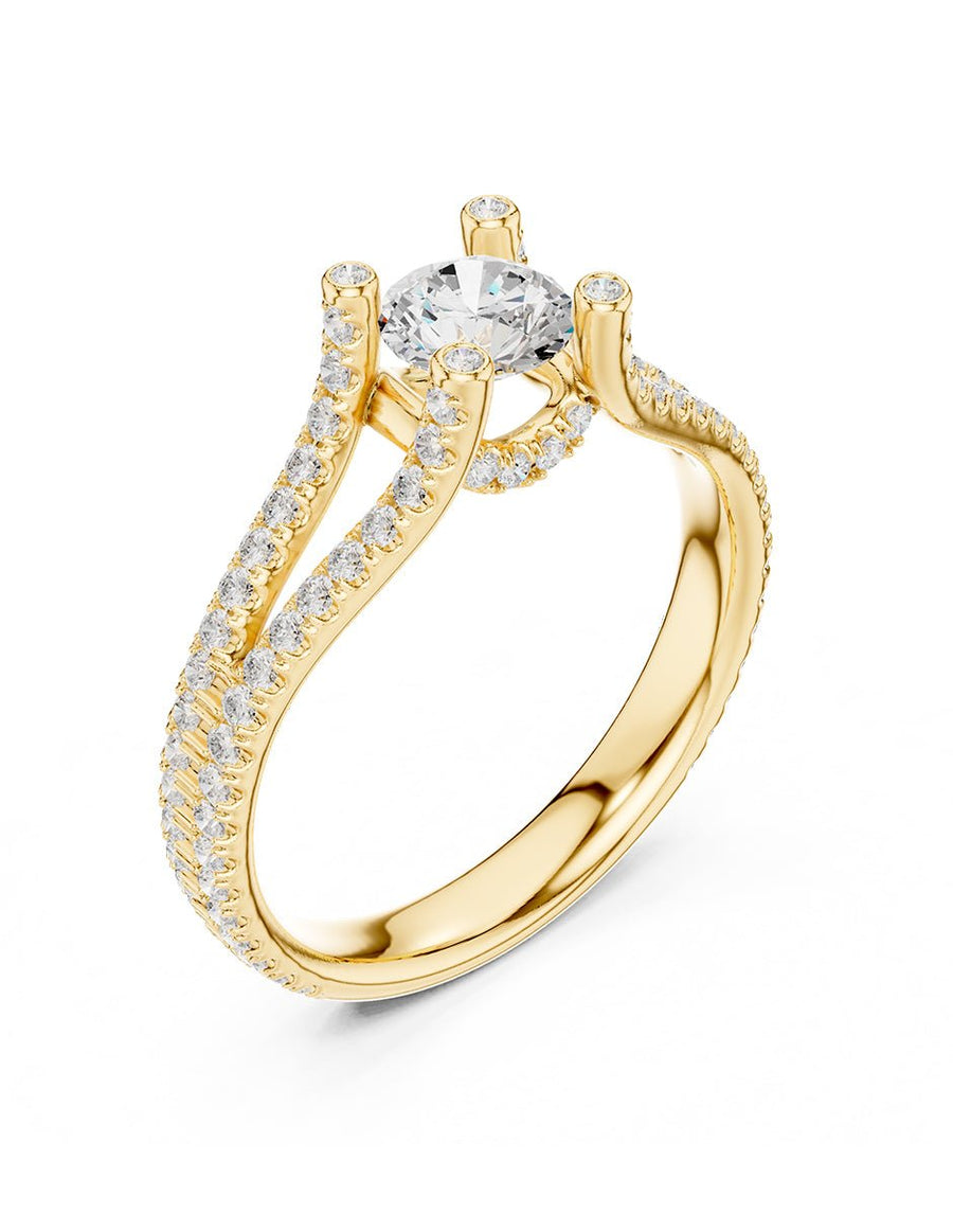 Anillo de compromiso - piedras laterales - AMORE309-RD-LG