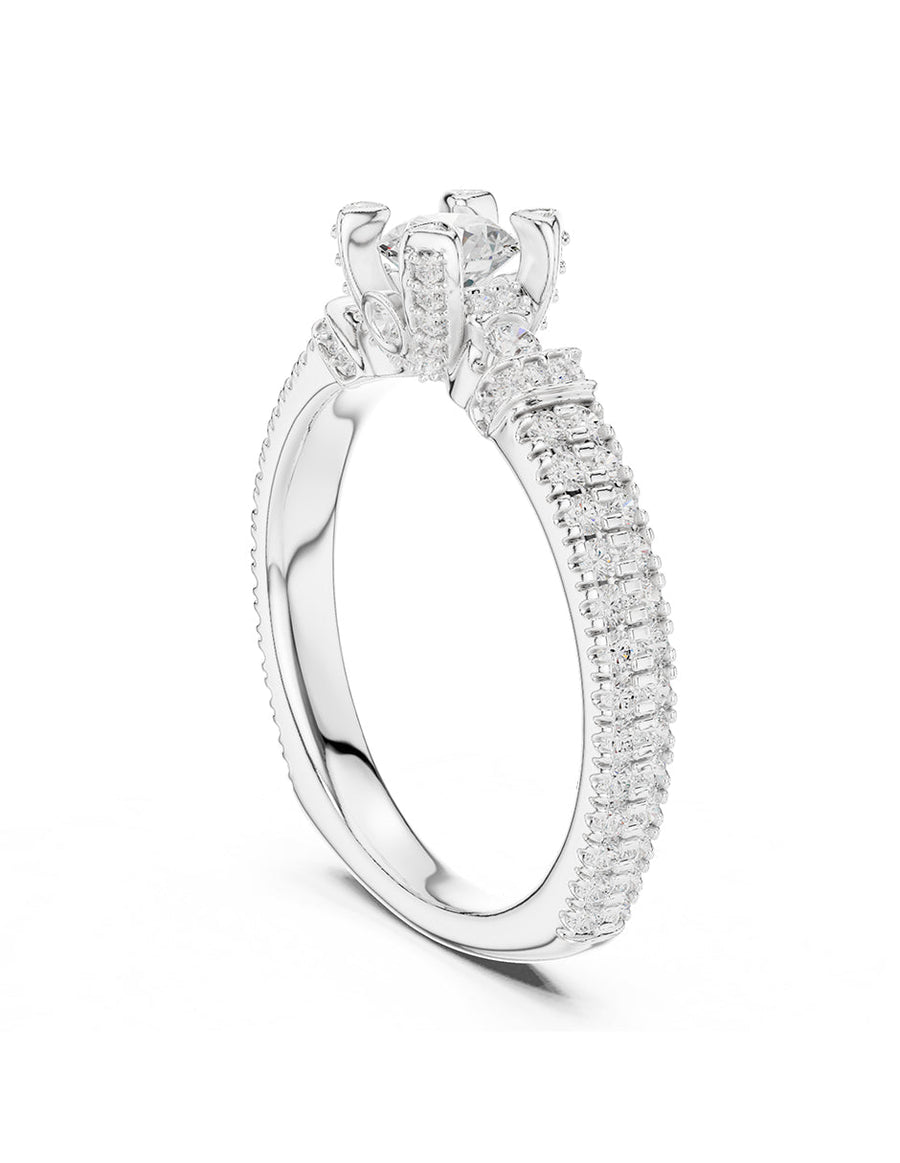 Anillo de compromiso - piedras laterales - AMORE310-RD-LG