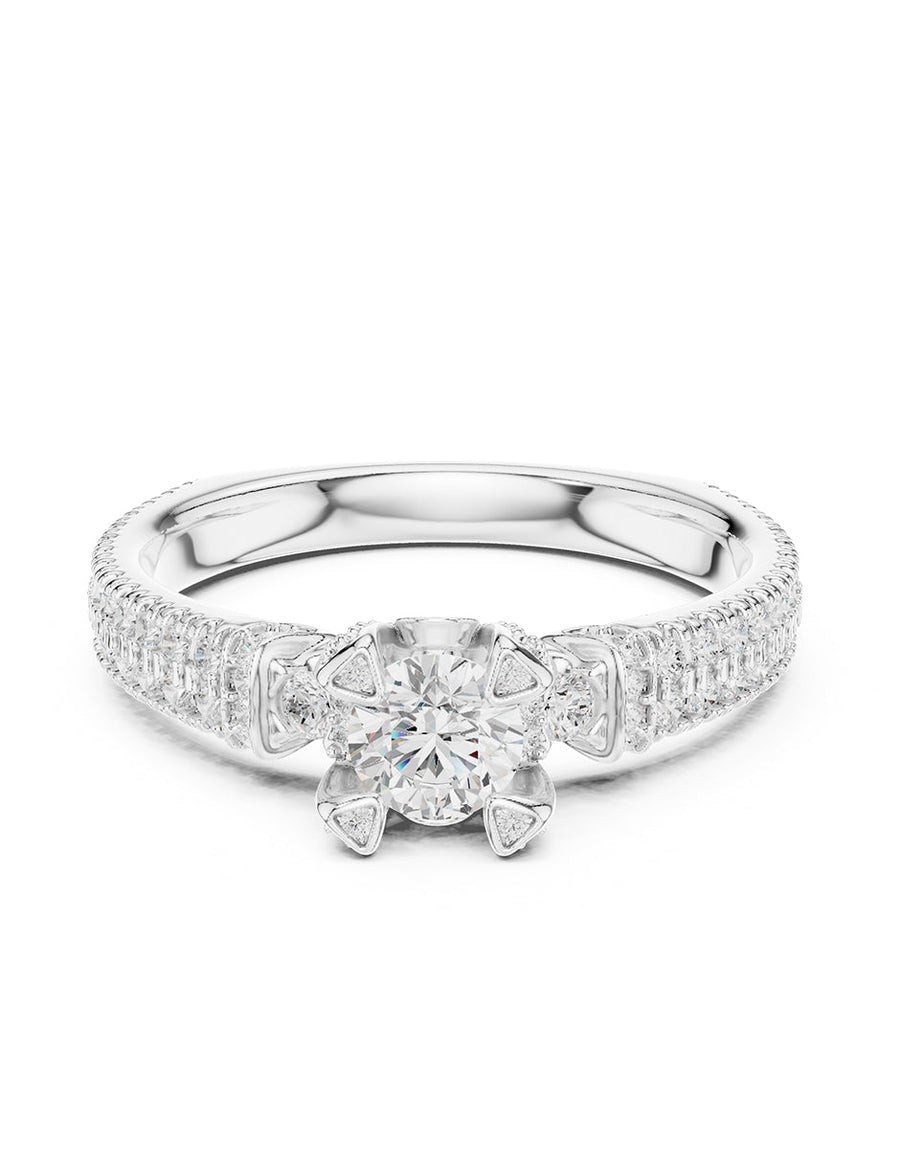 Anillo de compromiso - piedras laterales - AMORE310-RD-LG