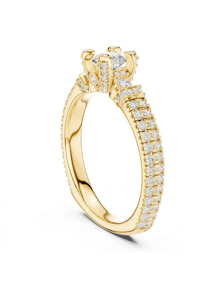 Anillo de compromiso - piedras laterales - AMORE310-RD-LG