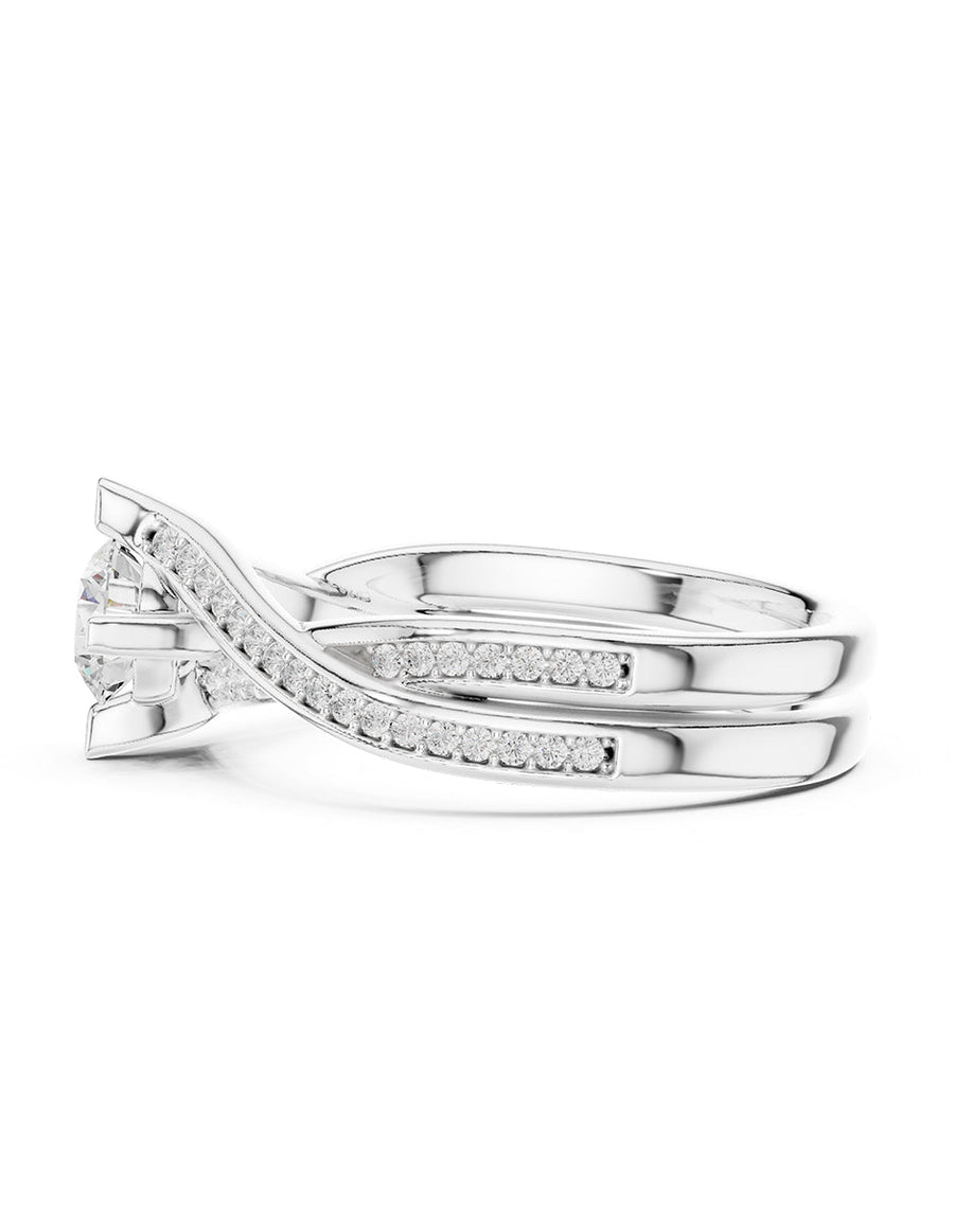 Anillo de compromiso - piedras laterales - AMORE311-RD-LG