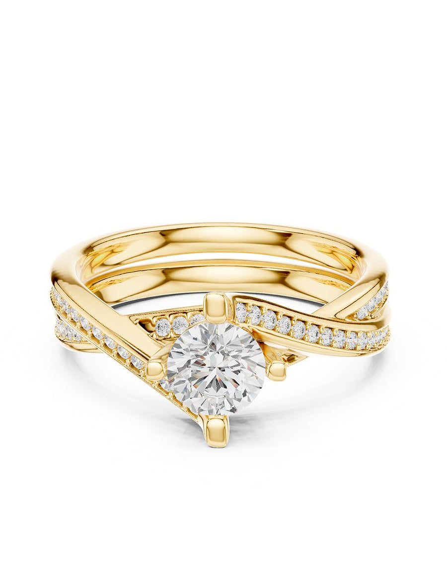 Anillo de compromiso - piedras laterales - AMORE311-RD-LG