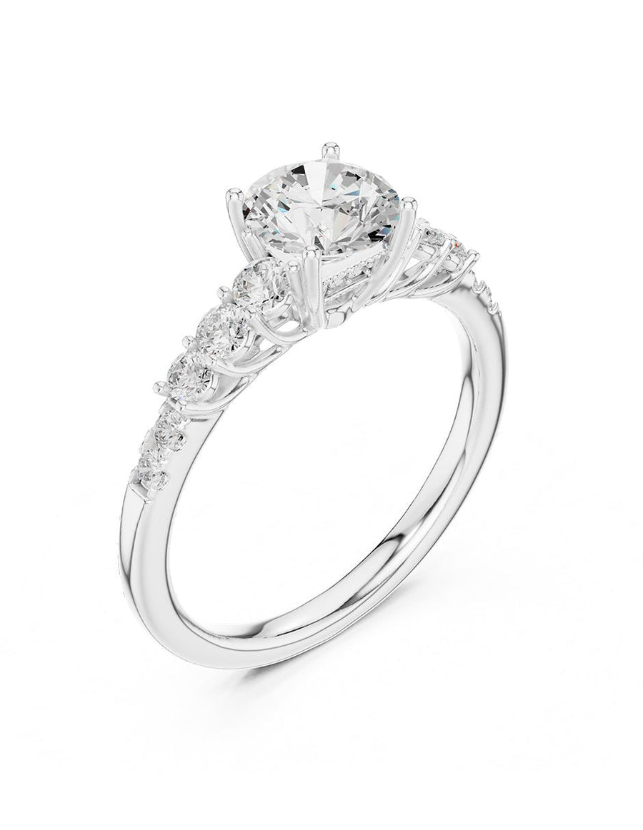 Anillo de compromiso - piedras laterales - AMORE312-RD-LG