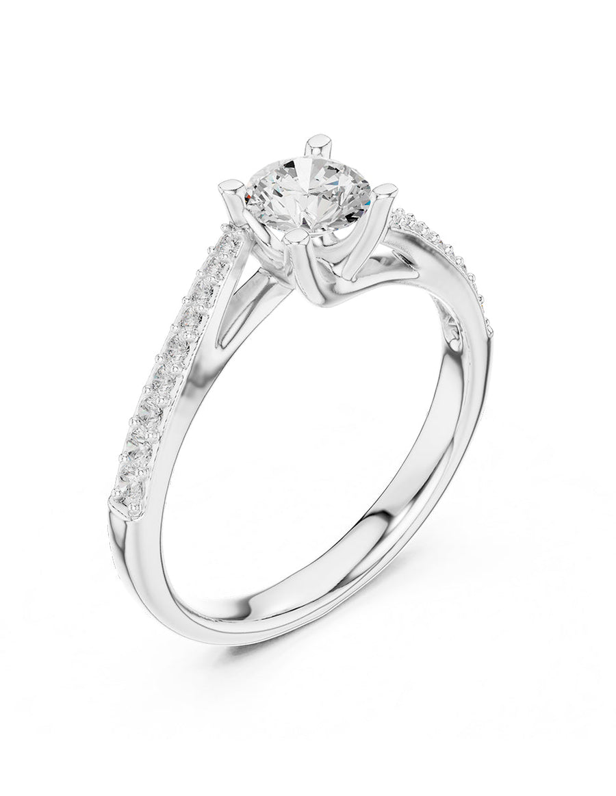 Anillo de compromiso - piedras laterales - AMORE313-RD-LG