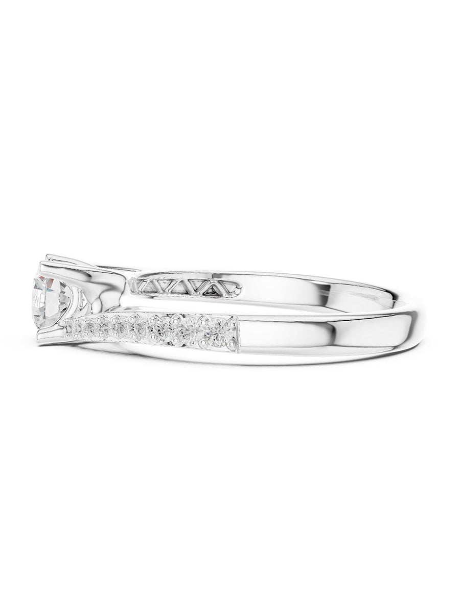 Anillo de Compromiso - piedras laterales - AMORE313-RD-CZ